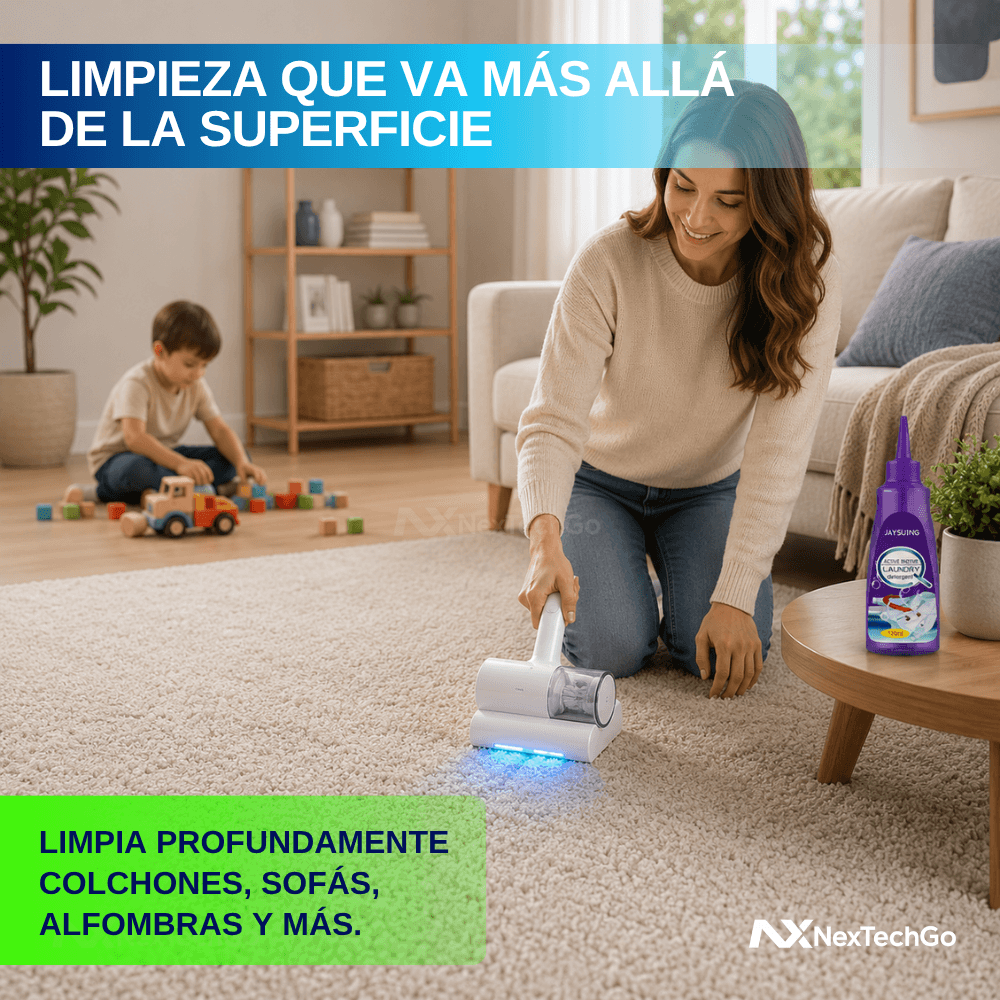 ÁcaroClean&Go™ - Apiradora Antiácaros con Luz UV para Colchones y Cobijas