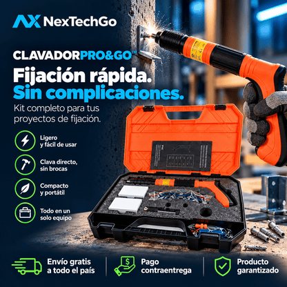 ClavadorPro&Go™ - Kit Percutor de Clavos Profesional Portátil