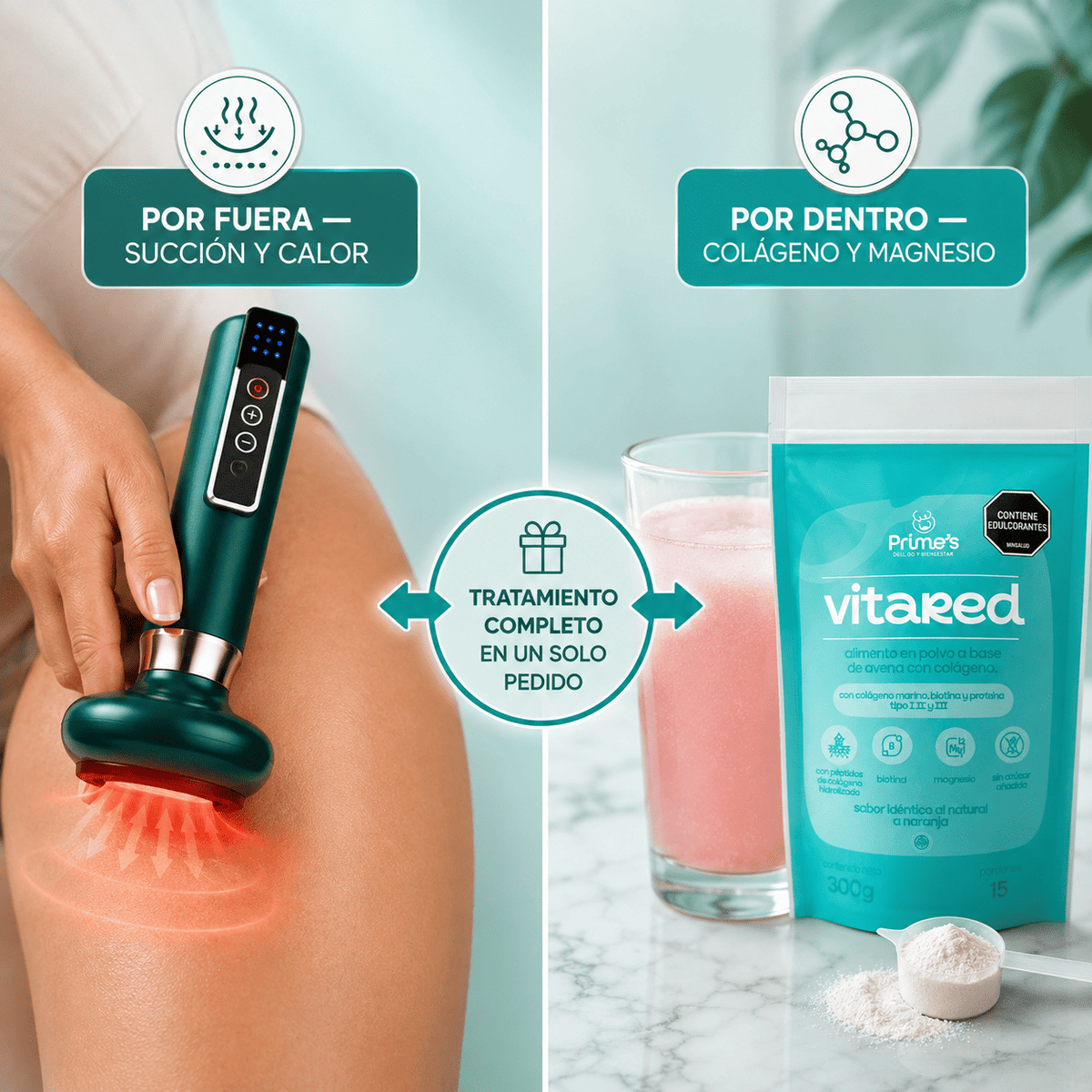 LisaPiel&Go™ - Masajeador Corporal con Ventosa + Colágeno de Regalo